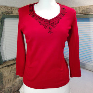 Nine West Small Size Red Women Top Stretch Fit